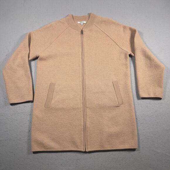 Madewell Coat Womens Medium Wool Full Zip Merino Long Cardigan Jacket Pockets - Picture 1 of 9